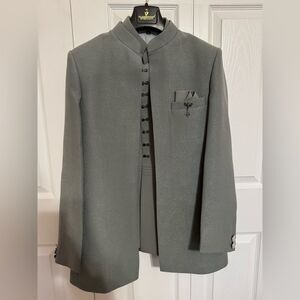 Flamboyant by VBZ Designs Grey Jodhpuri Suit / Indo-Western Sherwani - 3 Piece